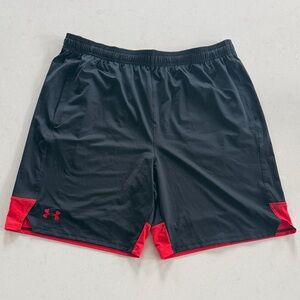 Under Armour Athletic Shorts in Black and Red
